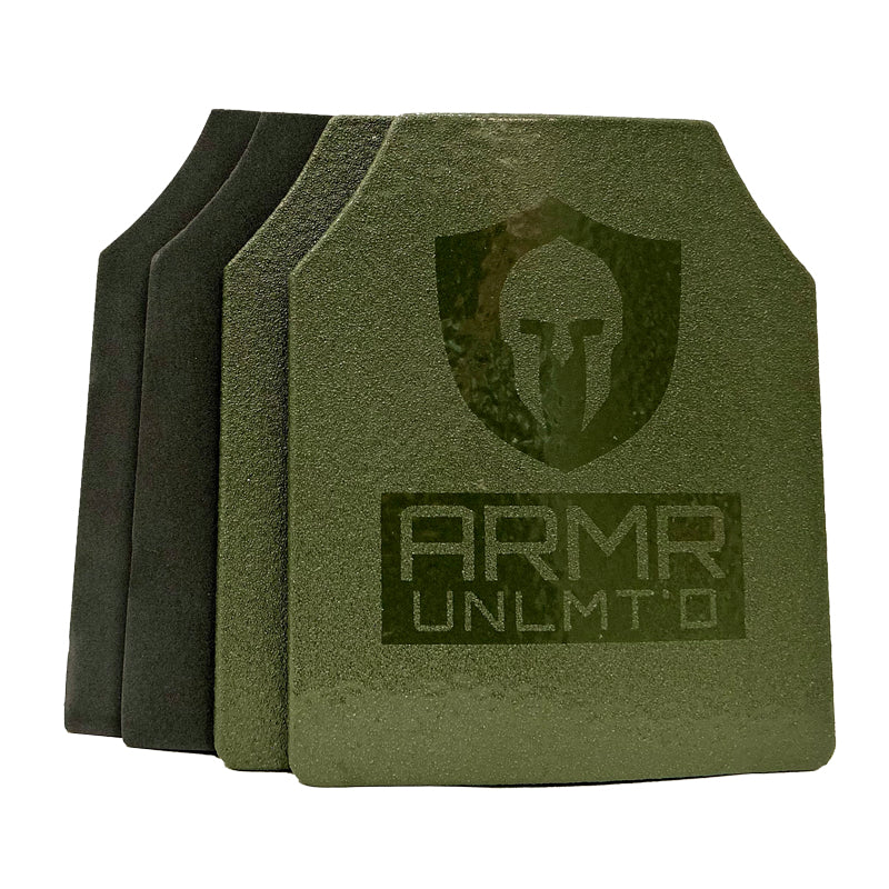 AR550 Level III (+) Steel Plates (Set of 2 & Trauma Pads)